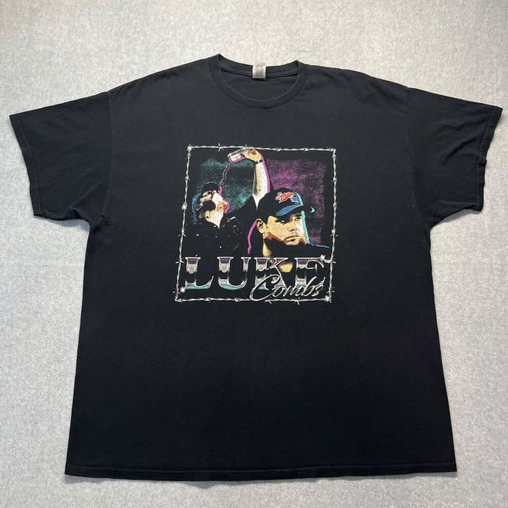 Luke Combs Graphic Band T-Shirt Black Gildan Heavy Cotton Country Music 2XL